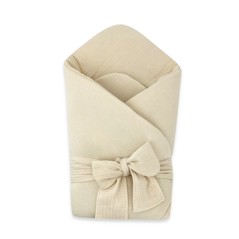 Paturica infasat Qmini Muselina Oeko-Tex Beige