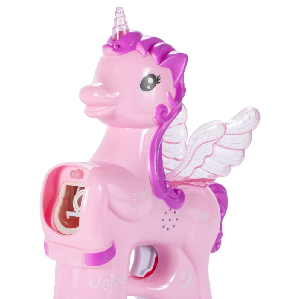 Pistol Baloane Sapun Unicorn Roz cu Lumini Malplay - imagine 6