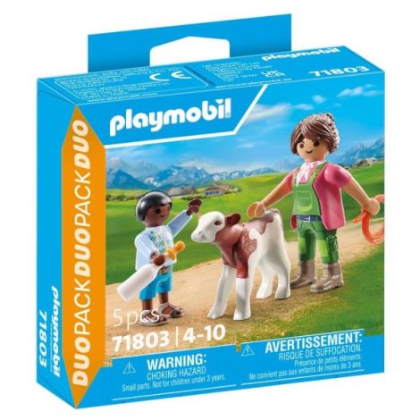 Playmobil Set Fermier cu Copil și Vițel - imagine 2
