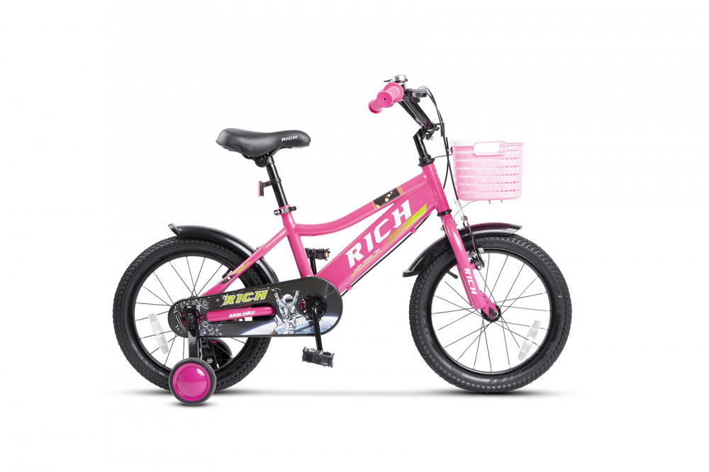 Bicicleta Rich Bike 14" RozAlb 3-5 Ani