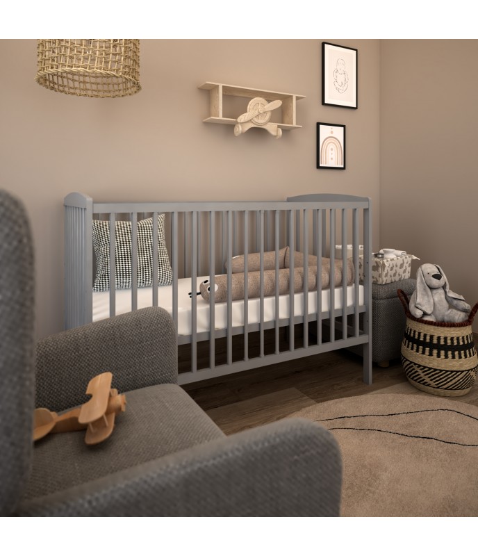 Patut Lemn Reglabil Nichiduta Grace Grey (120x60) - imagine 2