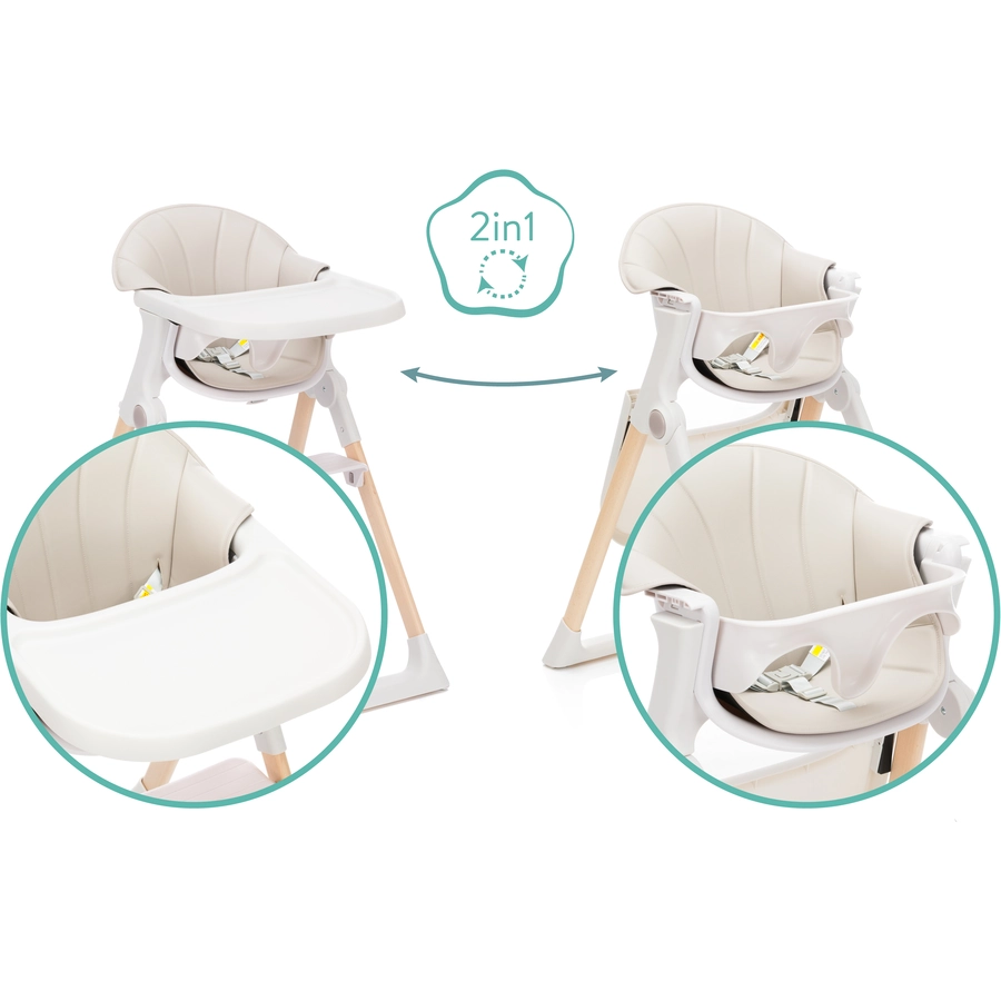 Scaun de masa Fillikid Noah 2 in 1, Crem - imagine 4