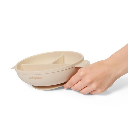 Farfurie Babyono Silicon cu Ventuza Bej - imagine 8