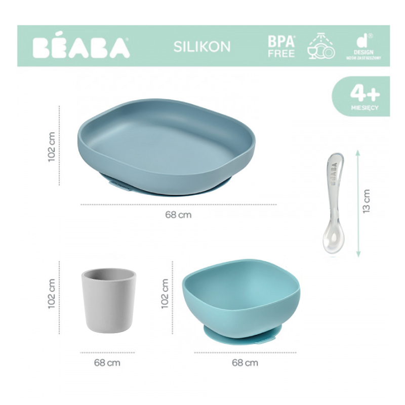 Set Masa Silicon 4 Piese Jungle Beaba - imagine 3