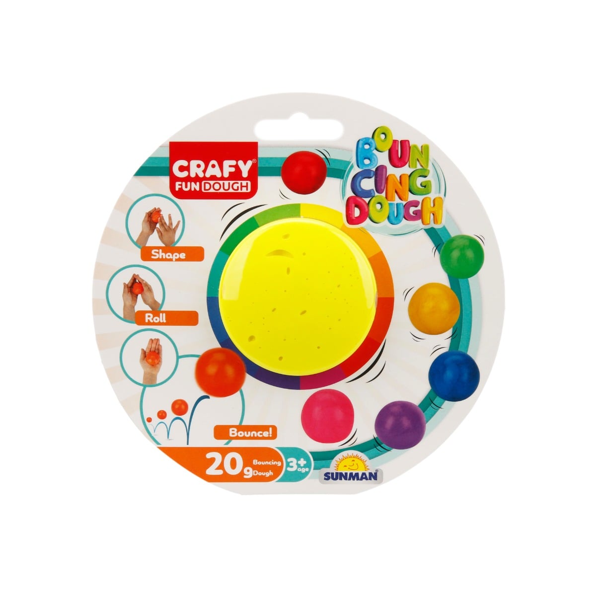 Plastilina Crafy Galben-Neon, 20 g, Creativitate