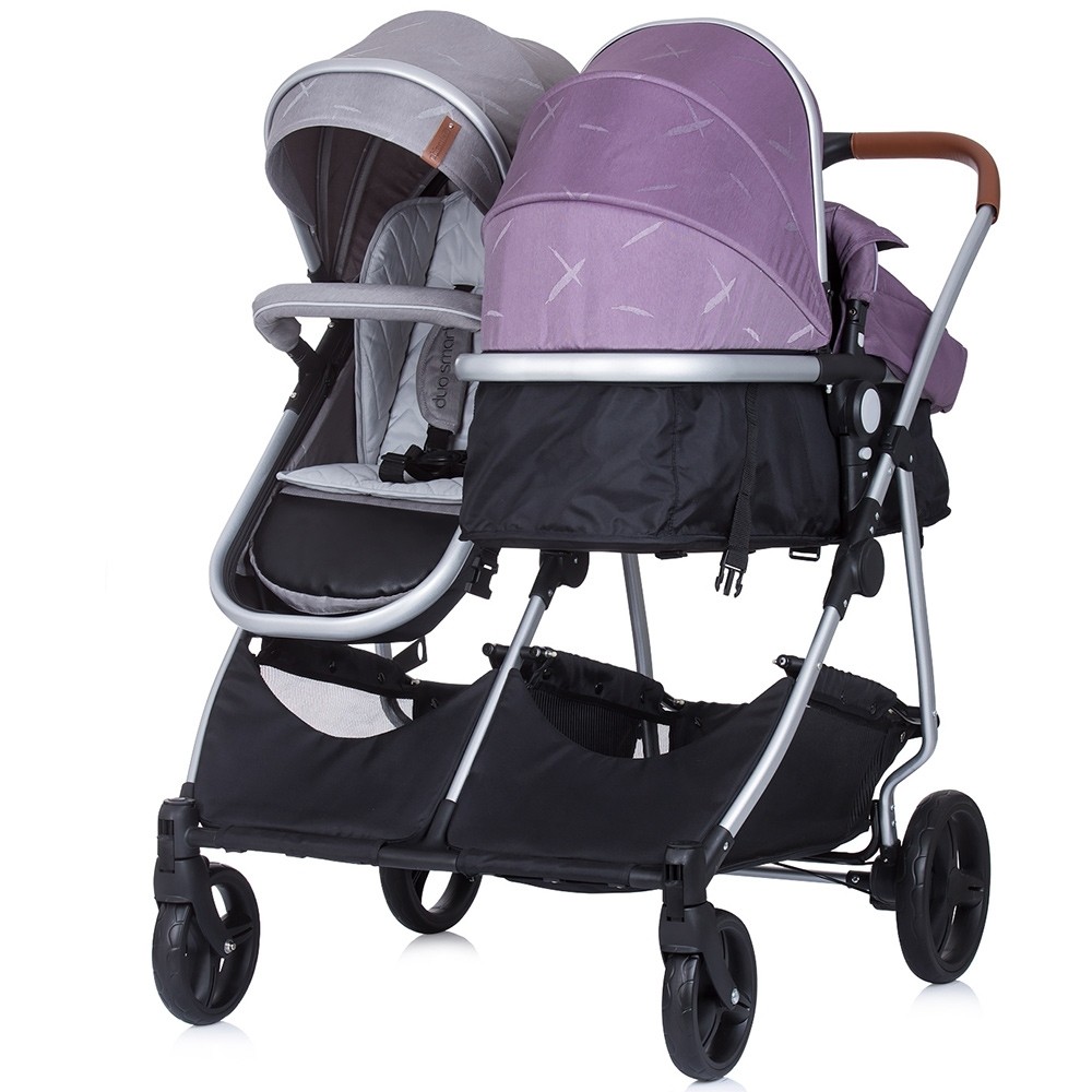 Carucior Gemeni Chipolino Duo Smart 2 in 1, Aluminiu - imagine 4