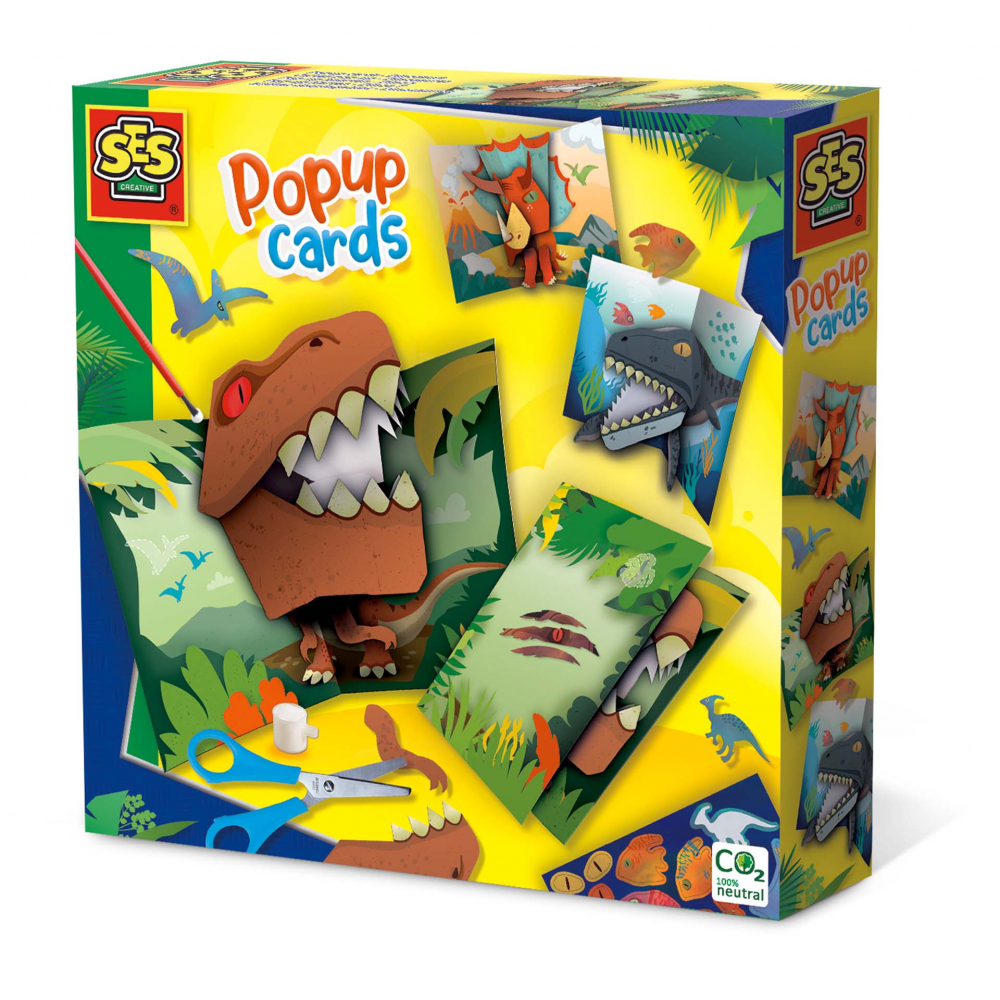 Set carduri pop-up dinozauri Ses Creative