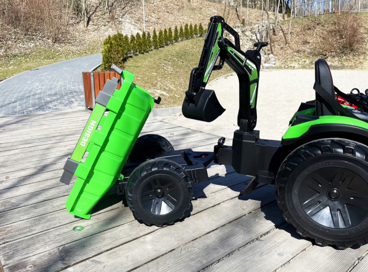 Tractor Excavator Electric 12V cu Remorcă Autokids - imagine 6