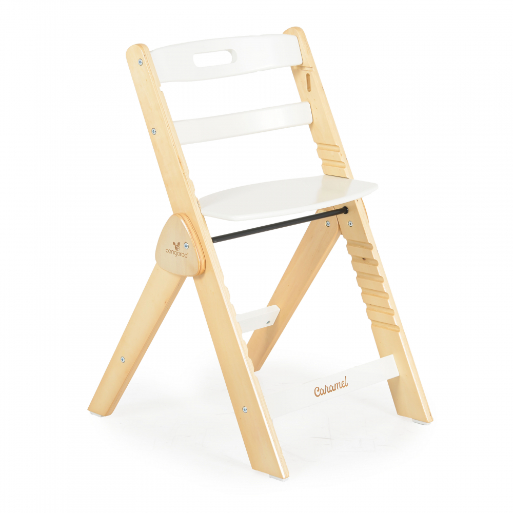 Scaun Cangaroo 2in1 Caramel White - lemn reglabil - imagine 4