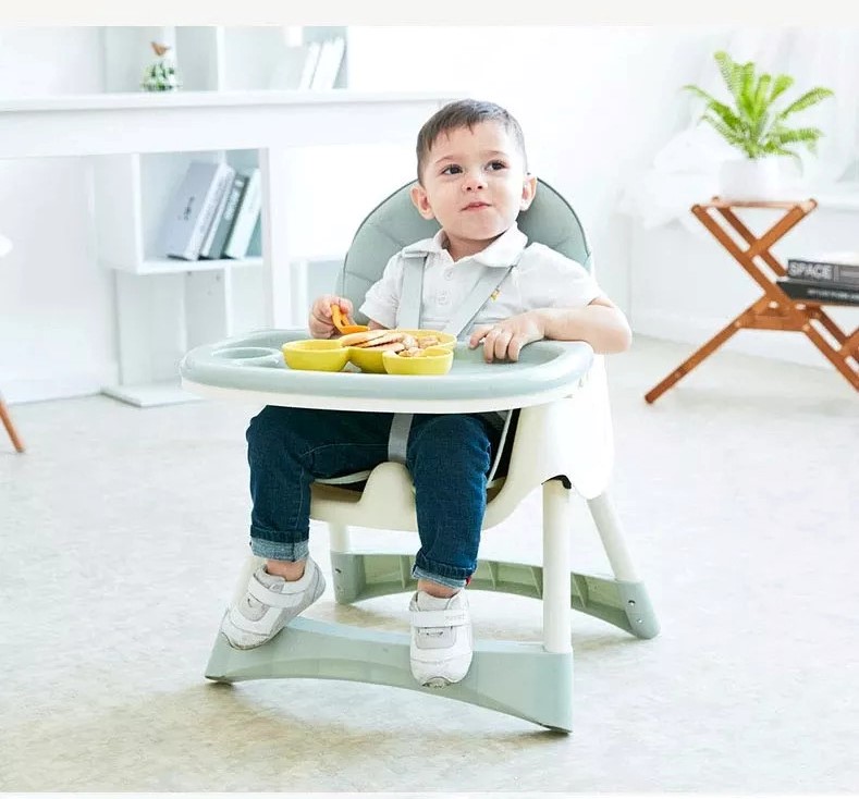 Scaun de masa Little Mom Pink, Transformabil - imagine 4