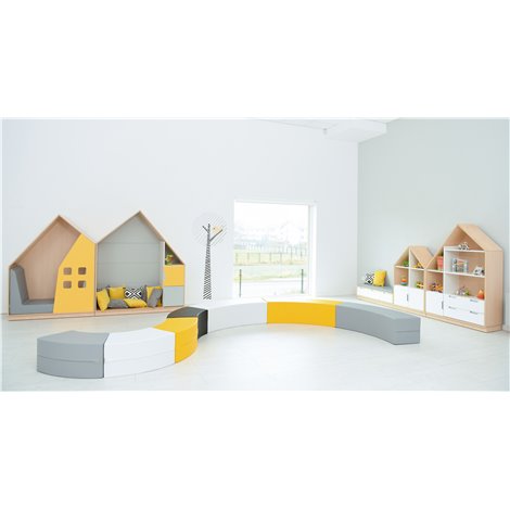 Set Casuta Dubla Quadro 160 cu Saltea | Moje Bambino - imagine 2