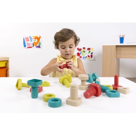 Joc de îndemânare Șuruburi și Piulițe Miniland ECO - imagine 5
