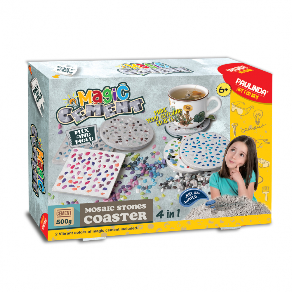 Kit Ciment DIY Creativ Copii - Suport Pahare Strigo