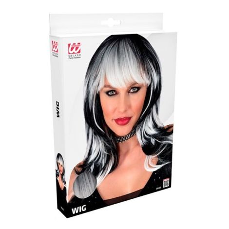 Peruca Bicolor Alb Negru Widmann | Fixare Optima - imagine 4