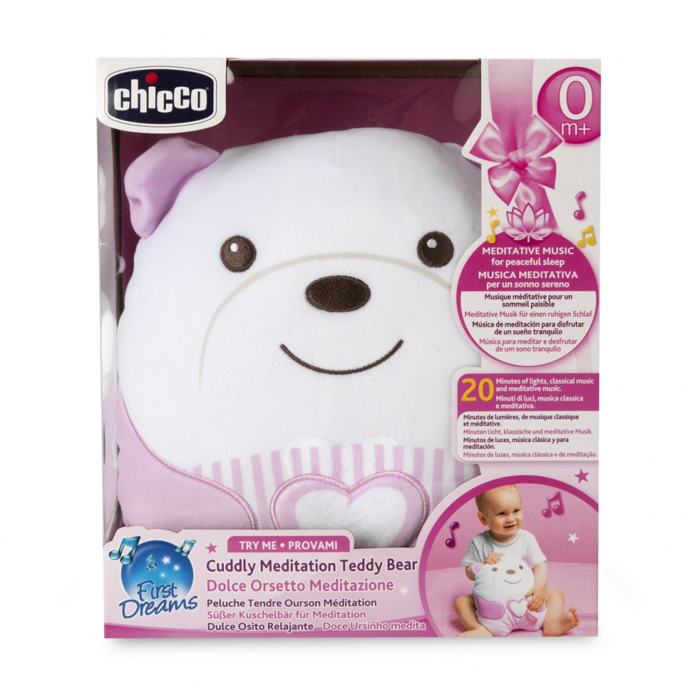 Ursulet Chicco First Dreams cu Melodii Roz - imagine 4