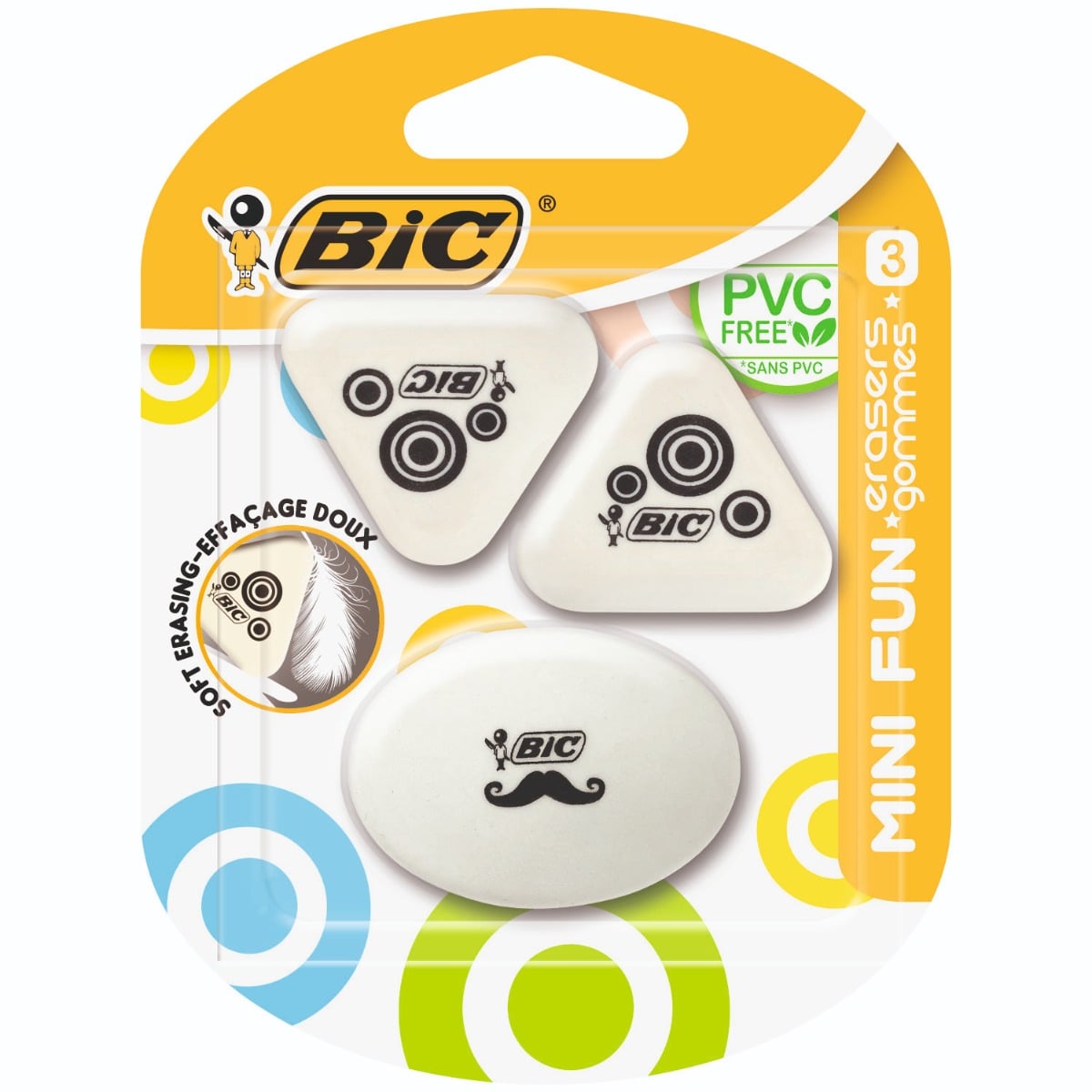 Set 3 Radiere Bic Mini Fun, Căciucă Sintetică