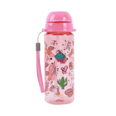Sticlă cu pai Tritan Unicorni 400ml Itotal - imagine 3