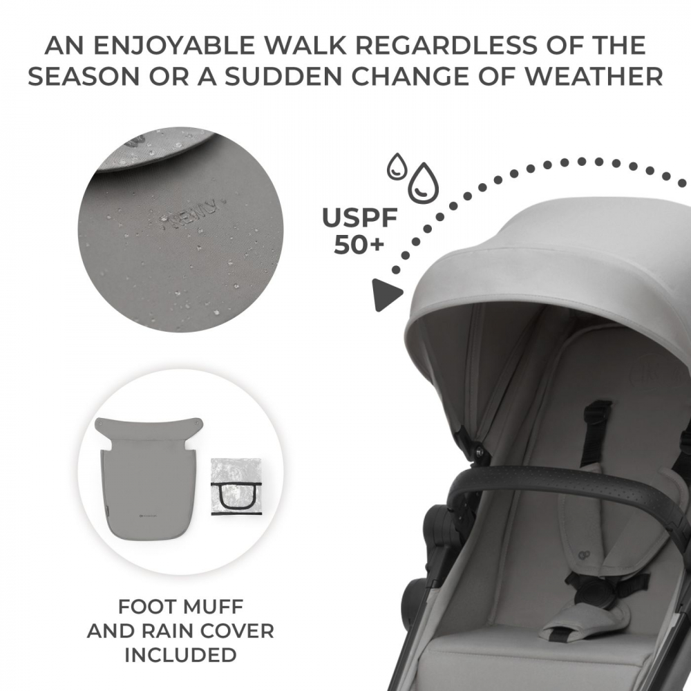 Kinderkraft Newly 3 în 1 Light Grey - imagine 5