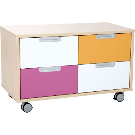 Dulap Quadro S Moje Bambino cu roti, 4 sertare - imagine 3