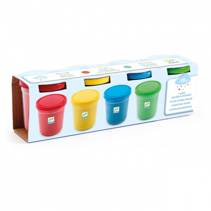 Plastilina Djeco 4 Culori Clasice, Ultra-Moale