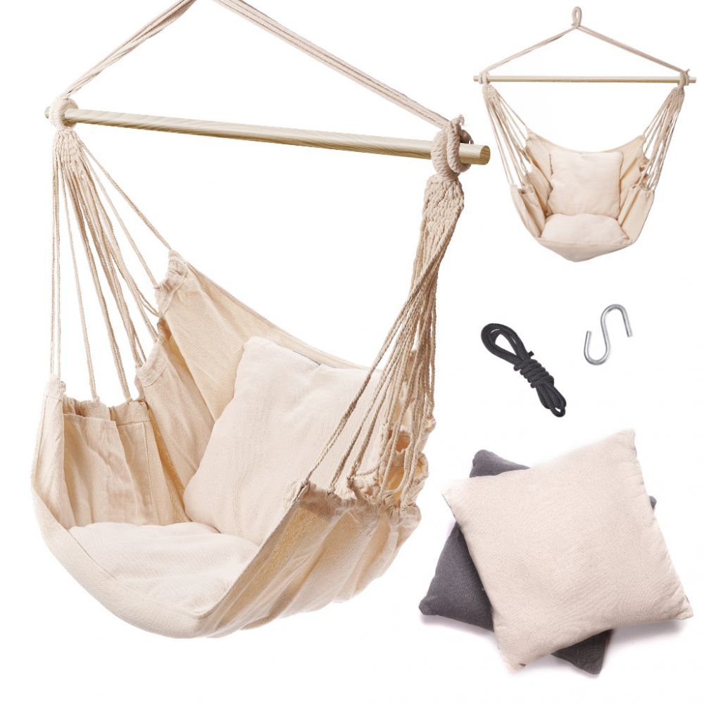 Hamac Brazil Beige Ikonka, 130x100cm