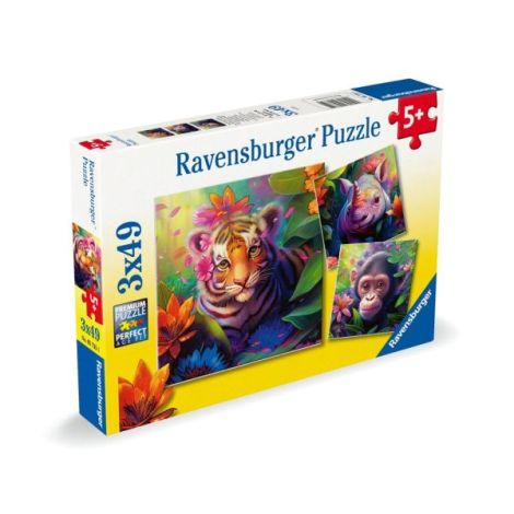 Puzzle Puiuti Animale Ravensburger 3x49 piese - imagine 5