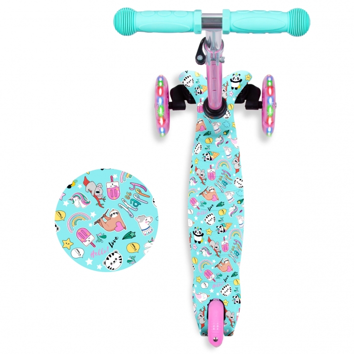 Trotineta Kidwell uno Happy cu LED, Aluminiu, 3 ani+ - imagine 7