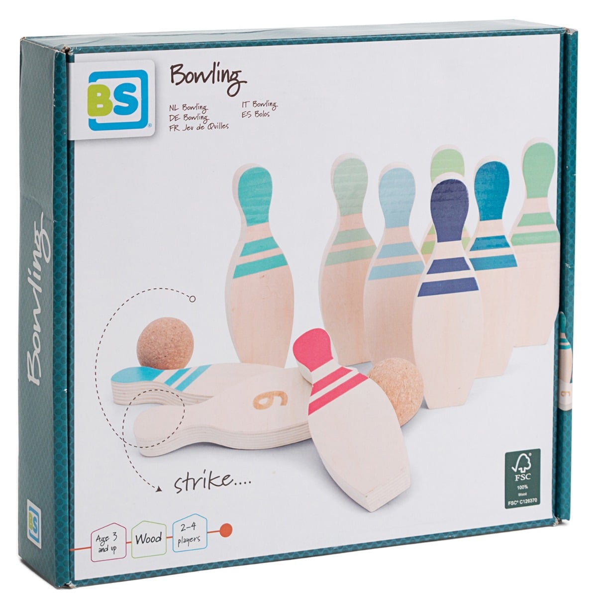 Joc Bowling Lemn BS Toys | Educativ și Decorativ