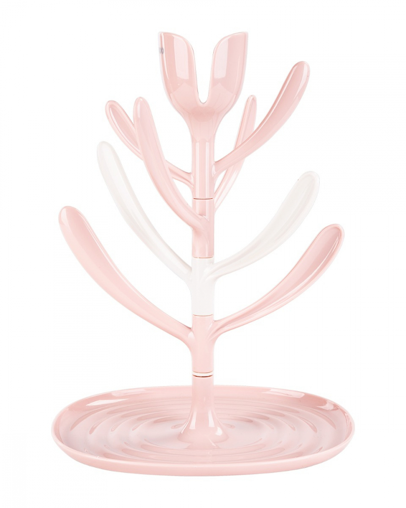 Suport Uscat Biberoane KikkaBoo Tulip Pink, Fără BPA - imagine 5