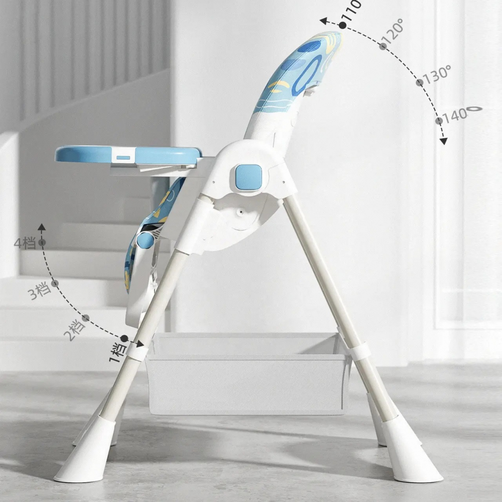 Scaun de masa Little Mom Grey, Pliabil, 6-36 luni - imagine 4