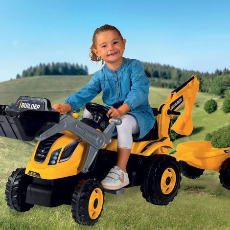 Tractor Smoby cu Pedale si Remorca Builder Max - imagine 3