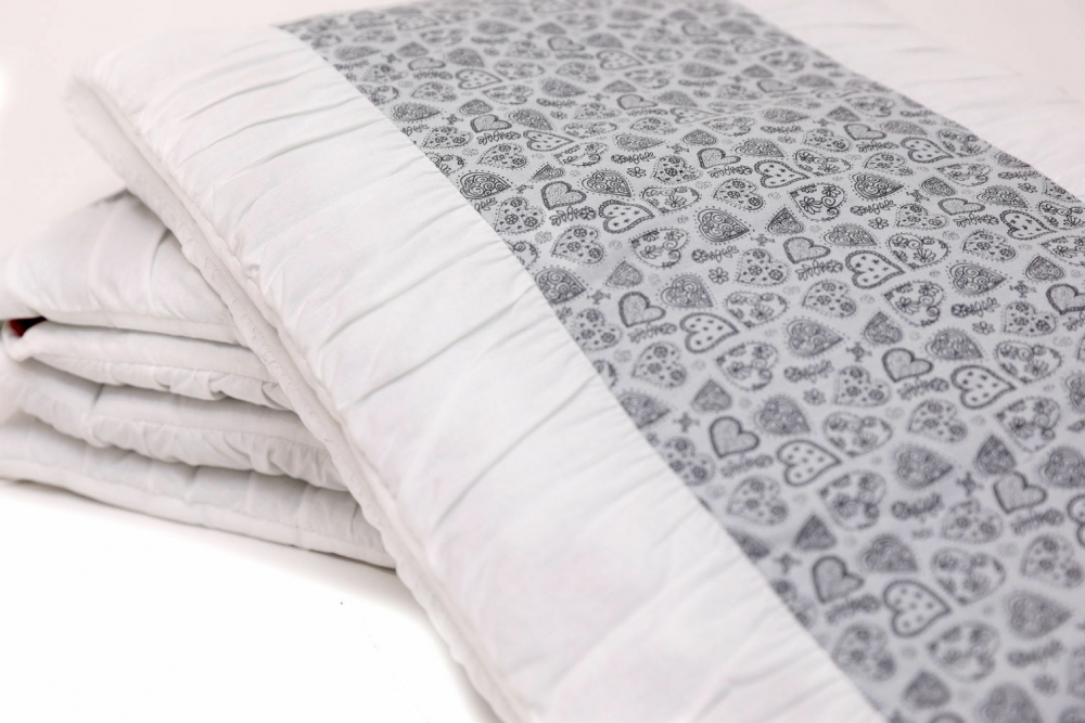 Set protecții patut KidsDecor Gray Hearts - imagine 2