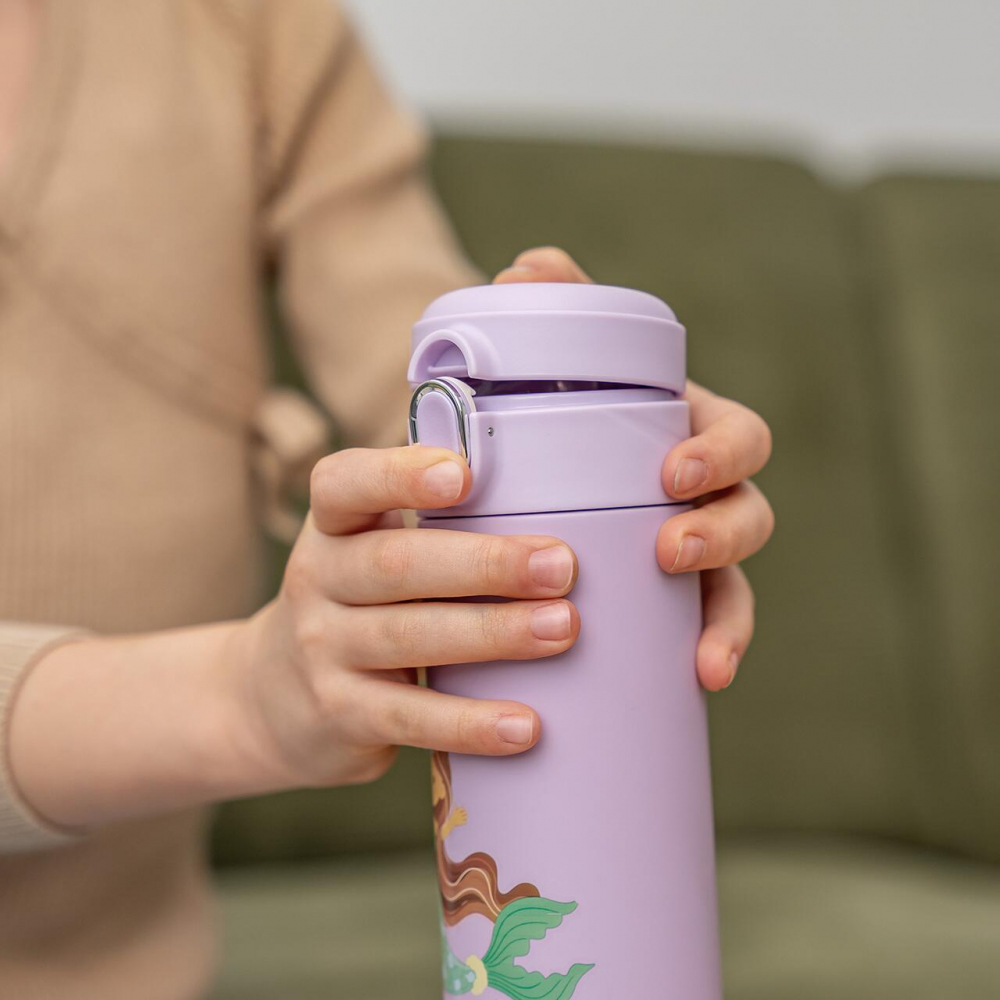 Sticlă Reer cu pai oțel 350ml violet