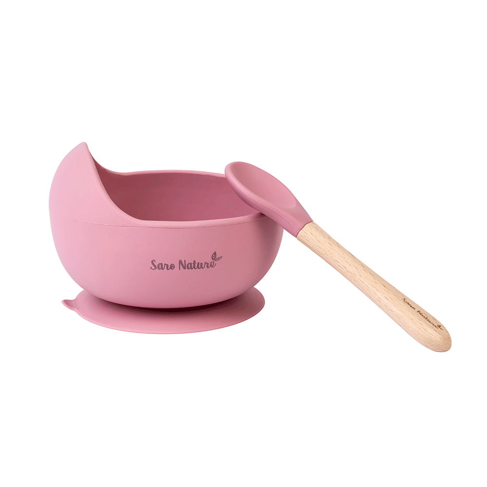Bol Silicon Saro Baby Rose Anti-alunecare - imagine 7