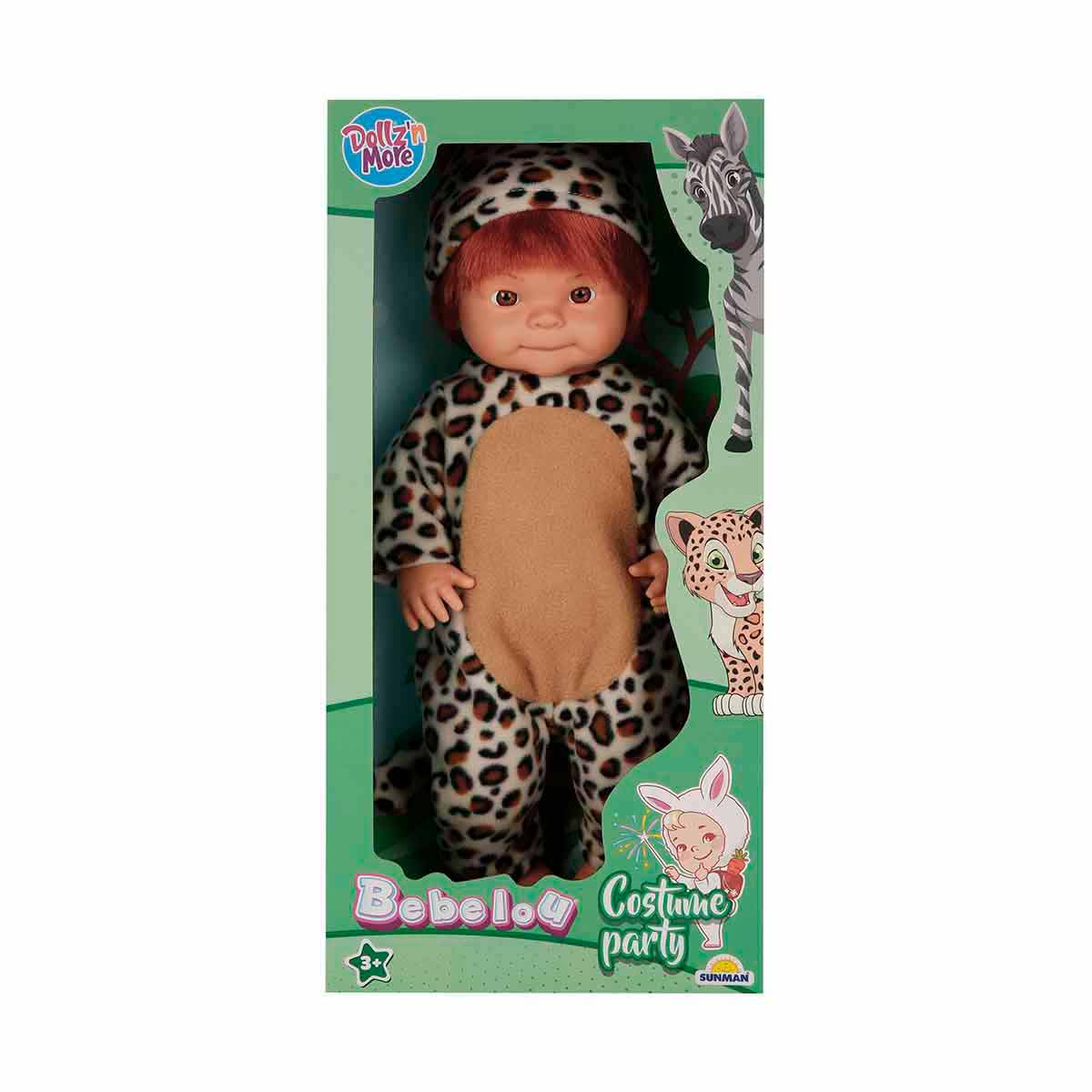 Păpușă Bebelou Dollz n More, Costum Leopard, 40 cm