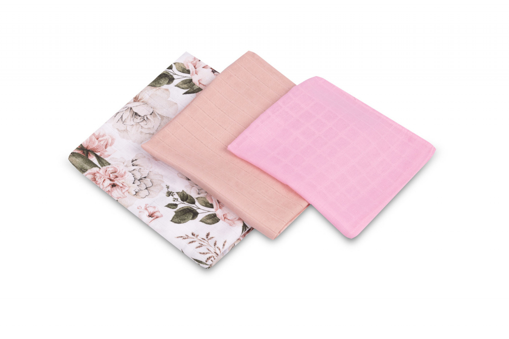 Set 3 piese muselina Sensillo Trio Pink - imagine 4