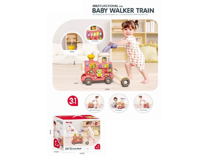 Antepremergator 3in1 Malplay Locomotiva Pink