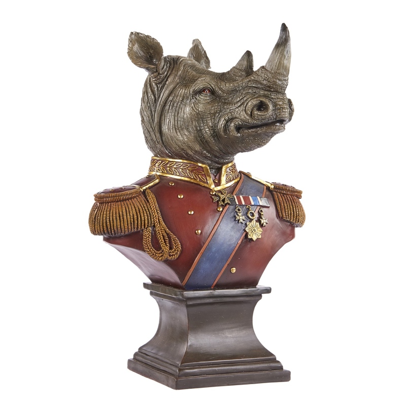 Statueta Rinocer General 65 cm - Decor Impresionant