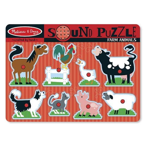 Puzzle Lemn Sunete Animale Ferma Melissa & Doug