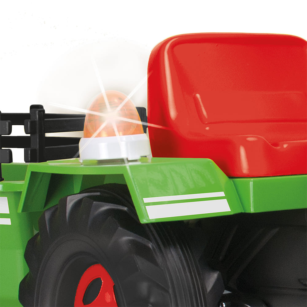 Tractor Injusa Electric 6V Verde cu Remorcă - imagine 3