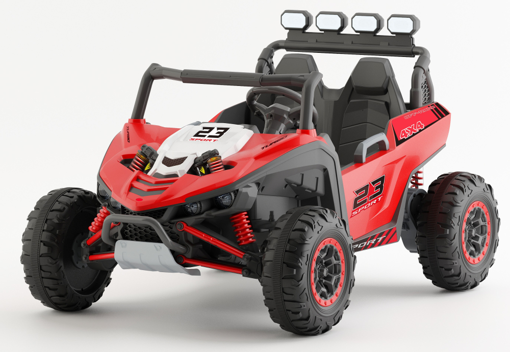 UTV electric pentru copii, Kinderauto Arrow Dune-Buggy, 220W, 12V, roti EVA, premium, 2 locuri, rosu