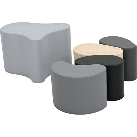 Set Pufuri LO3 Masa+Scaune Gri-Bej Moje Bambino - imagine 3