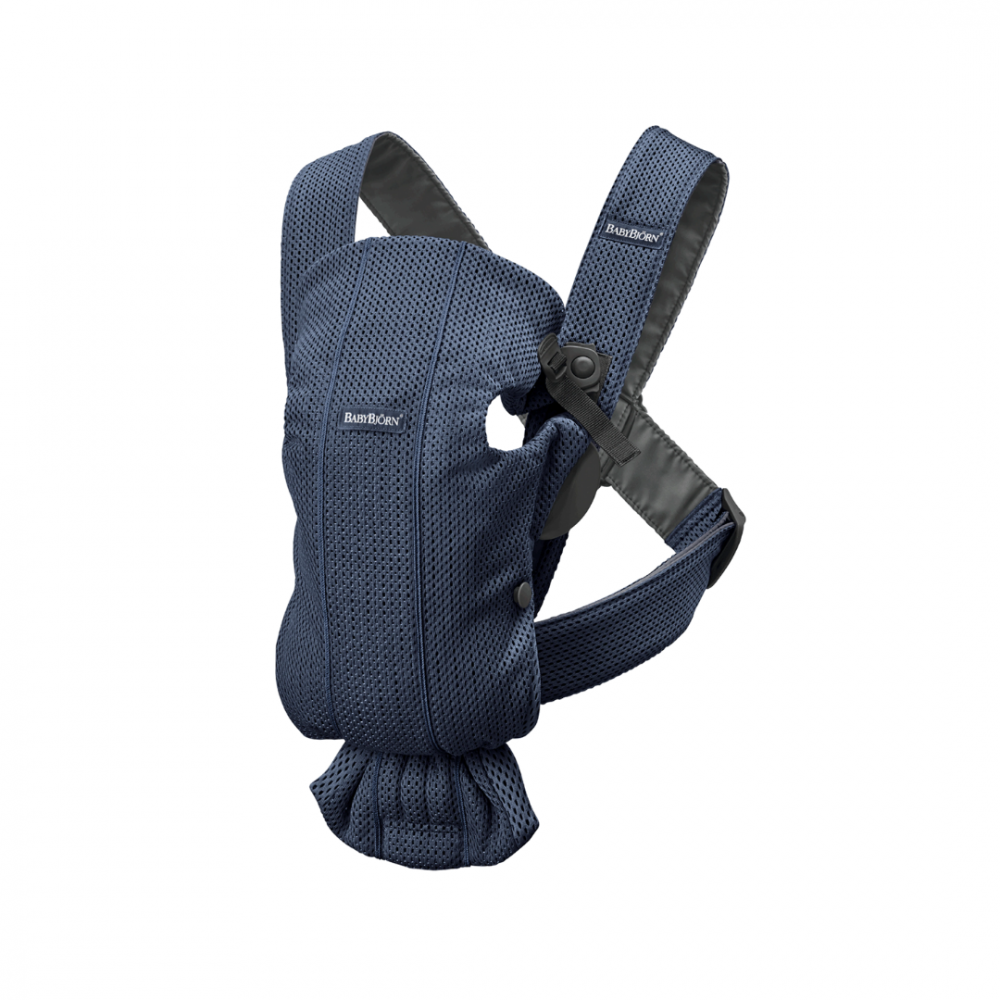 Marsupiu BabyBjorn Mini 3D Mesh, Navy - imagine 2