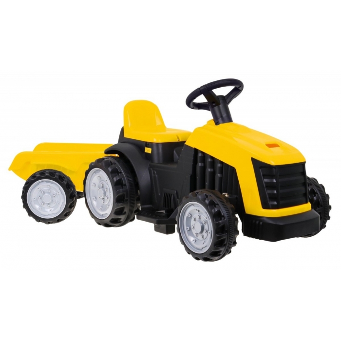 Tractor Electric Ramiz Galben cu Remorcă 25W - imagine 4