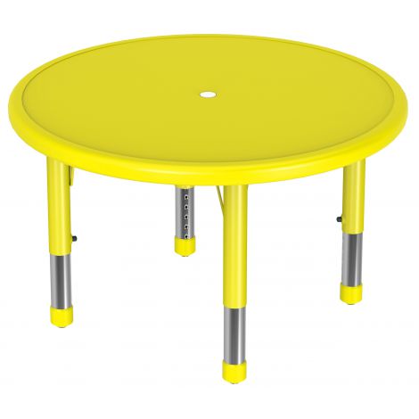 Masa rotunda Ookee reglabila, galbena, gradinita