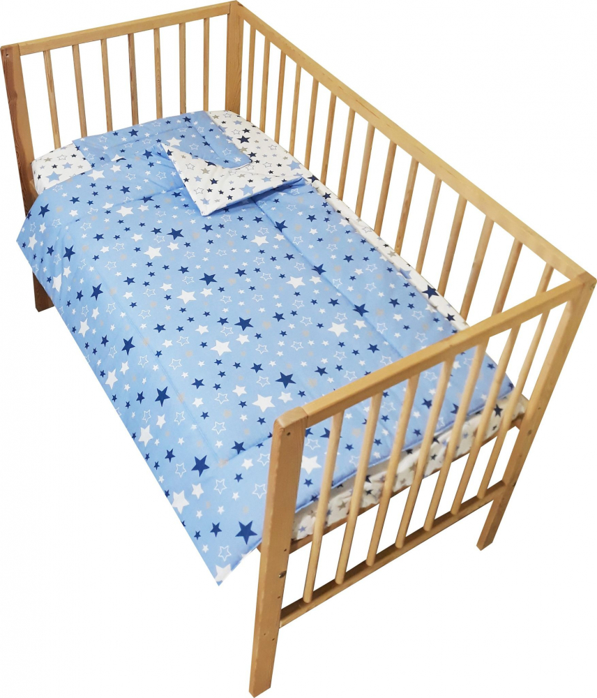 Nichiduta Lenjerie Patut Blue Stars 3 Piese - imagine 2