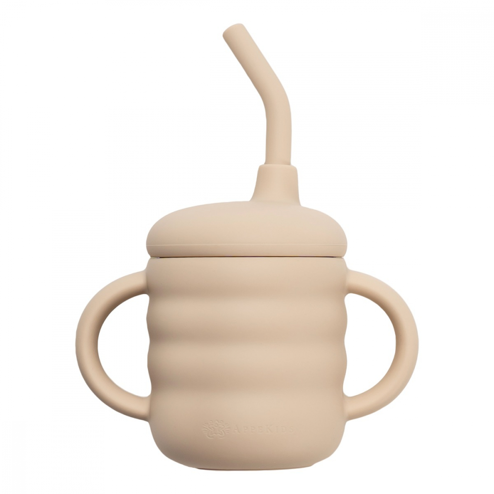 Cana silicon cu pai AppeKids Beige - imagine 5