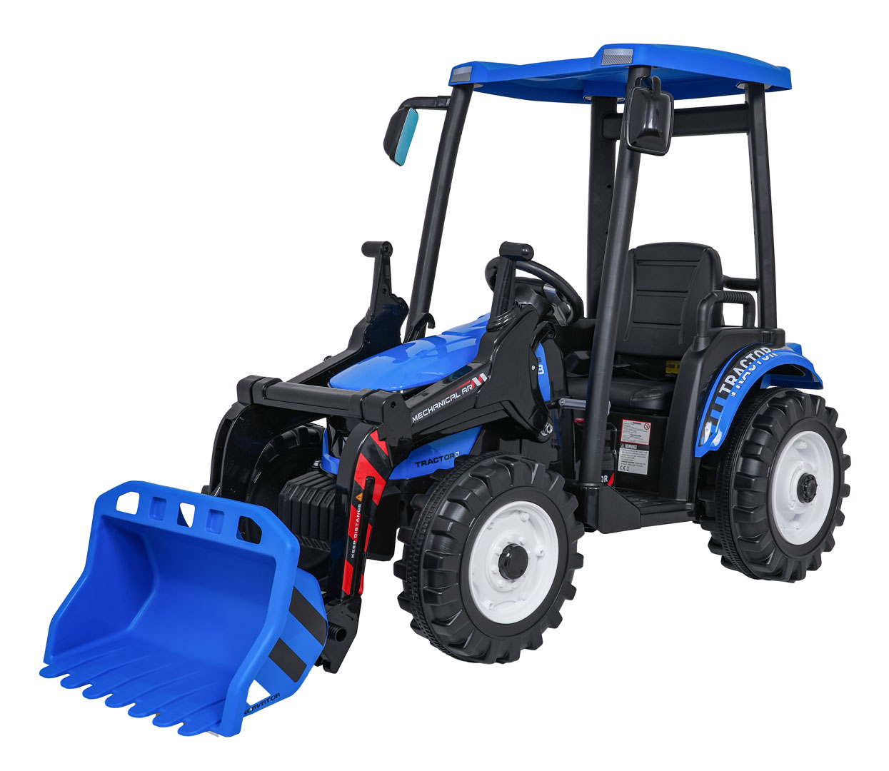 Tractor electric pentru copii Autokids cu remorca si cupa Mega D68 24V 400W, Albastru - Autokids.ro - imagine 6