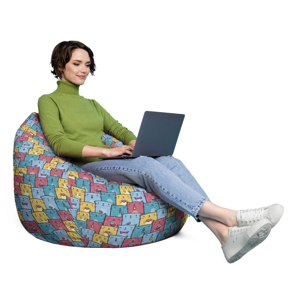 Husa Puf Bean Bag Para XL, Invazia Pisicilor, Updeco - imagine 4