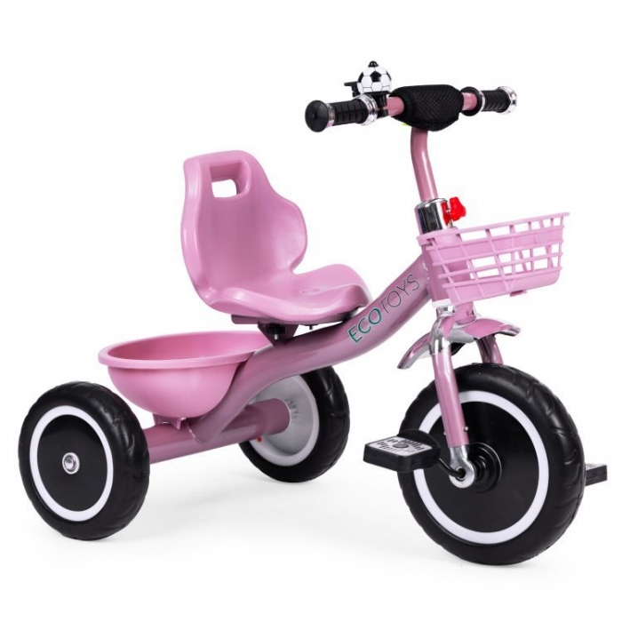 Tricicleta Ecotoys Roz | Pedale & Roti EVA - imagine 7